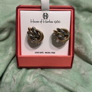 House of Harlow 1960 Twisted Rope Earrings in Gold and Silver tones